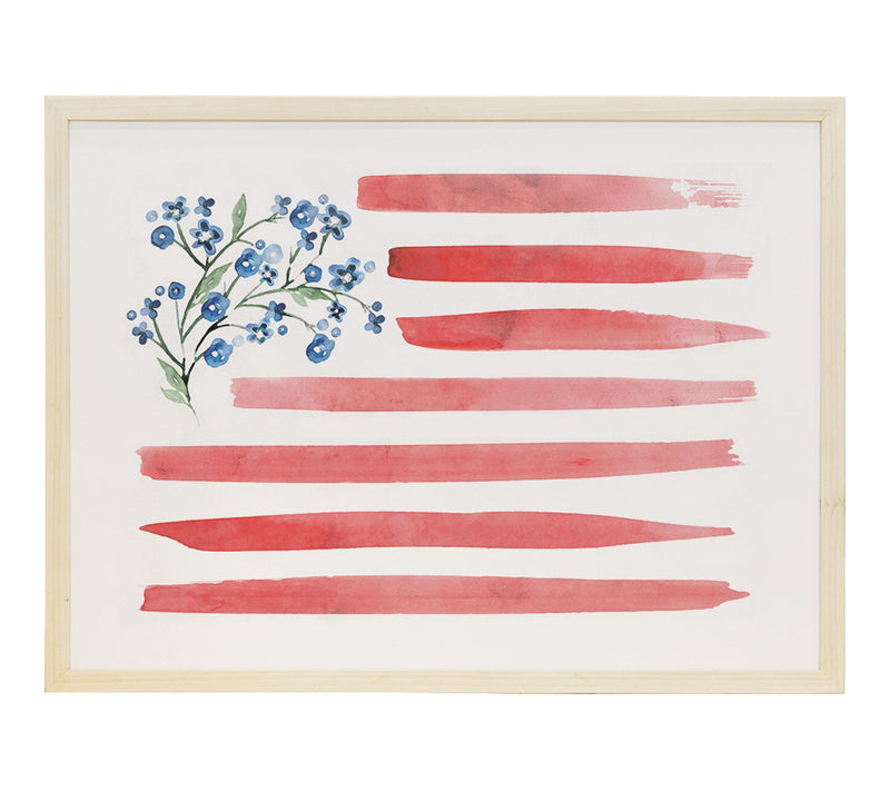 Sincere Surroundings 24" Watercolor Flower FlagThin Frame — View 3