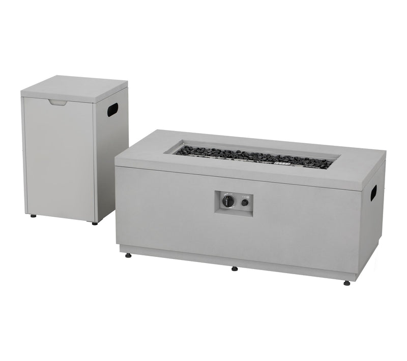 HEATMAXX Propane Rectangle Gas Fire Pit Table w/ Tank Cover — View 7