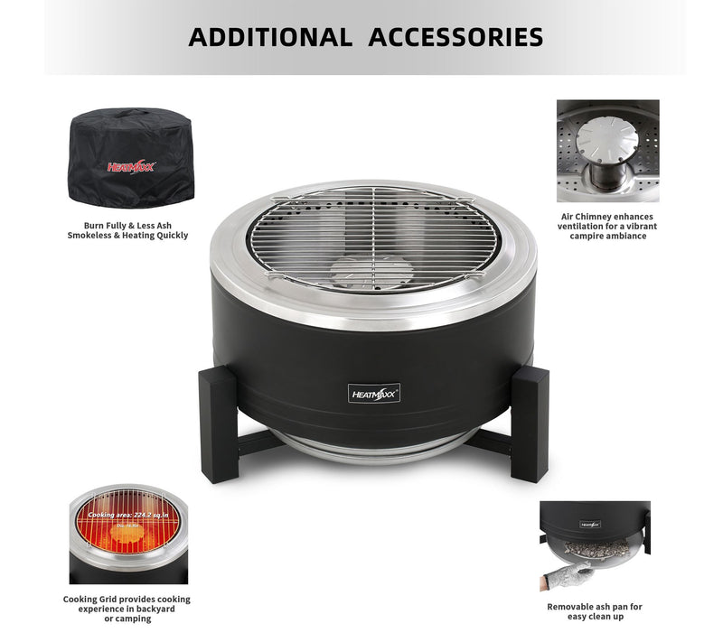 HEATMAXX Smokeless Wood Burning Fire Pit w/ Turbo Technology — View 2