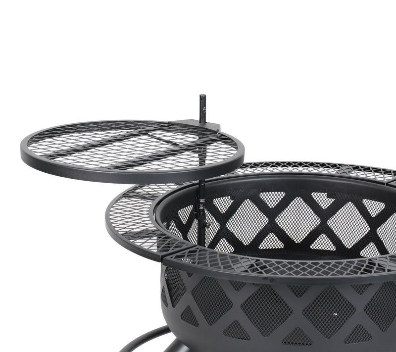 HEATMAXX Wood Burning Fire Pit with Cooking Grill — View 4
