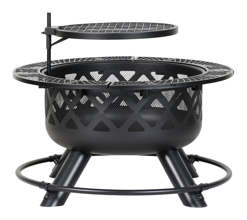 HEATMAXX Wood Burning Fire Pit with Cooking Grill — View 3