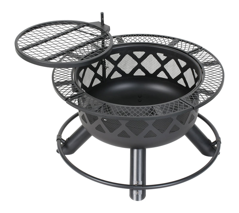 HEATMAXX Wood Burning Fire Pit with Cooking Grill — View 2