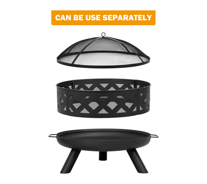 HEATMAXX 3-in-1 Wood Burning Deep Bowl Fire Pit — View 4