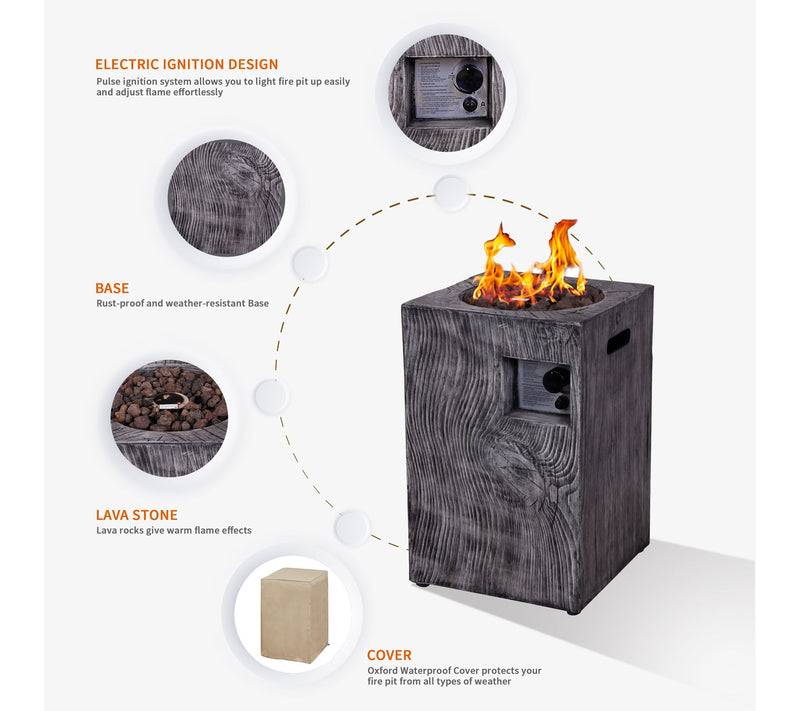 HEATMAXX Propane Column Fire Pit — View 5