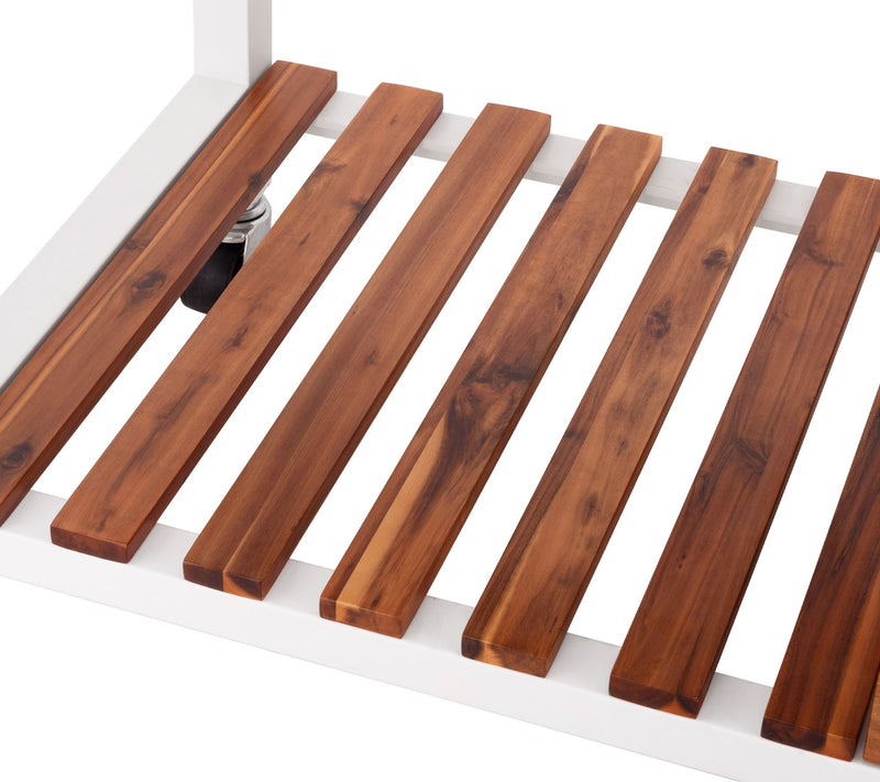 Seville Classics HOME Outdoor Acacia Wood Mobile Potting Bench — View 8
