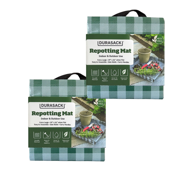 DuraSack Set of 2 Gingham 26x39 Repotting Mats — View 2