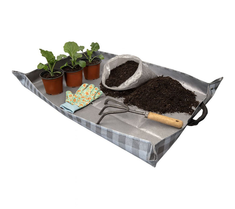 DuraSack Set of 2 Gingham 26x39 Repotting Mats — View 3