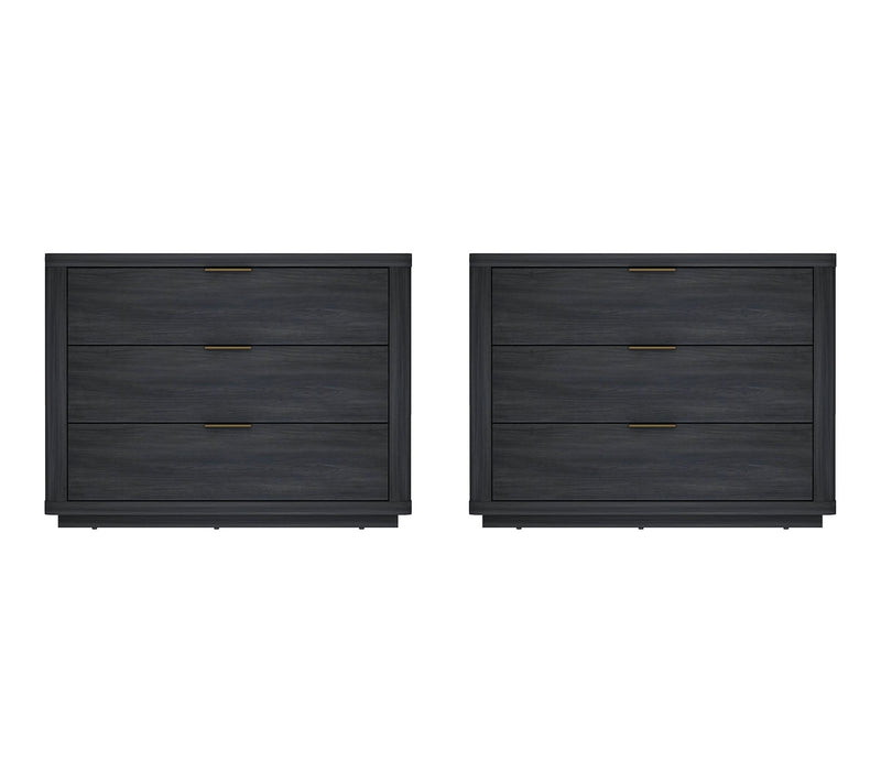 Manhattan Comfort Evelyn 32" Nightstand (3-Drawer) - Set of 2 — View 12