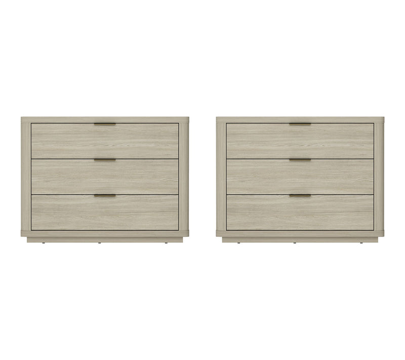 Manhattan Comfort Evelyn 32" Nightstand (3-Drawer) - Set of 2 — View 13