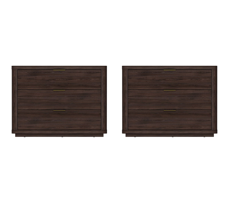 Manhattan Comfort Evelyn 32" Nightstand (3-Drawer) - Set of 2 — Main view