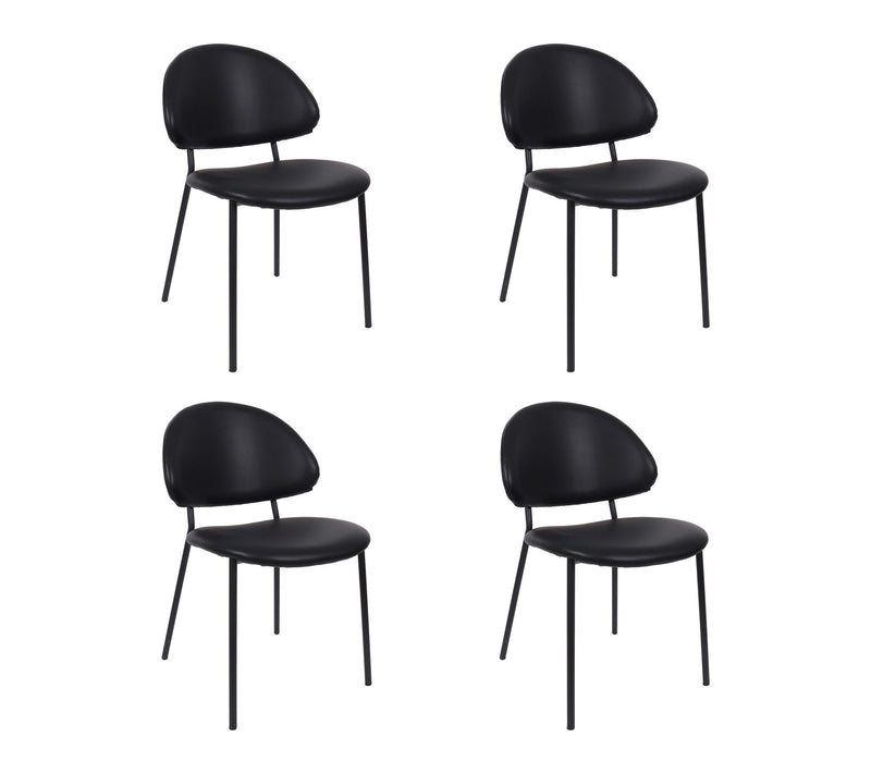 Manhattan Comfort Haven Metal Vegan Leather Chair - Set of 4 — View 12