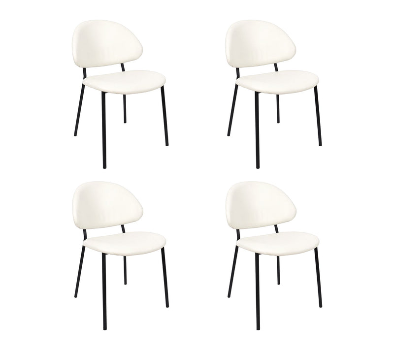 Manhattan Comfort Haven Metal Vegan Leather Chair - Set of 4 — View 13