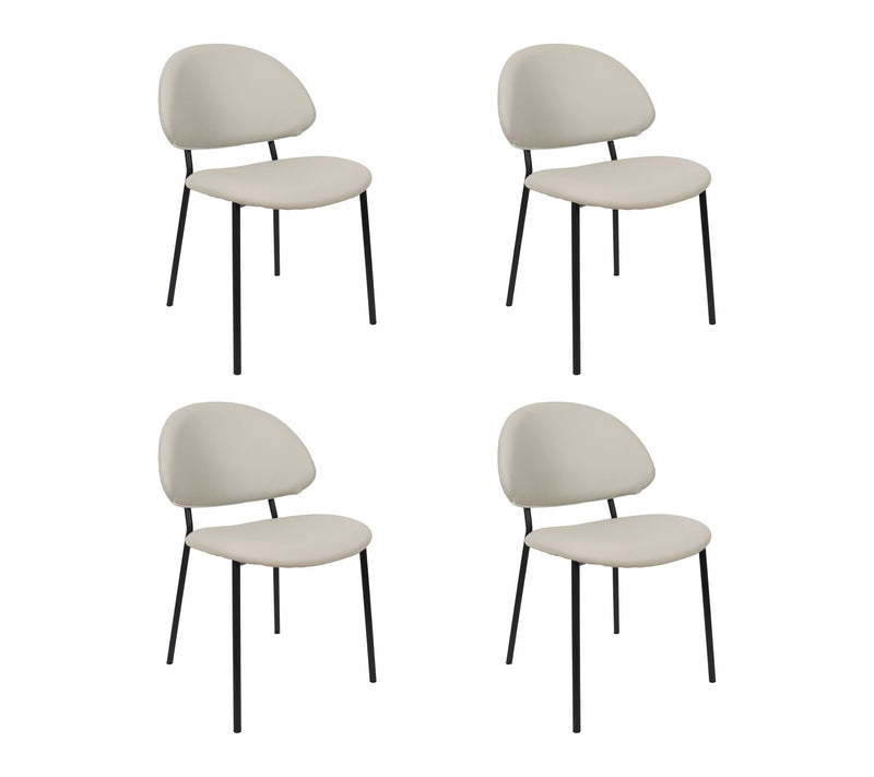 Manhattan Comfort Haven Metal Vegan Leather Chair - Set of 4 — View 14