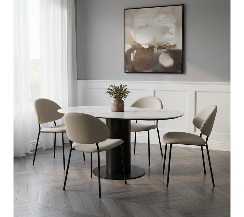 Manhattan Comfort Haven Metal Vegan Leather Chair - Set of 4 — View 2