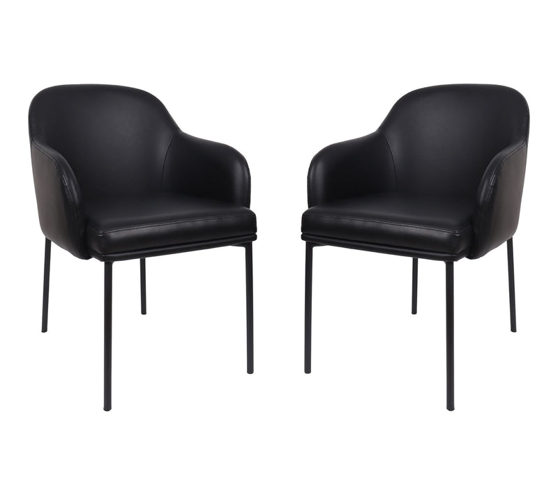 Manhattan Comfort Loft Metal Vegan Leather Armchair - Set of 2 — View 12