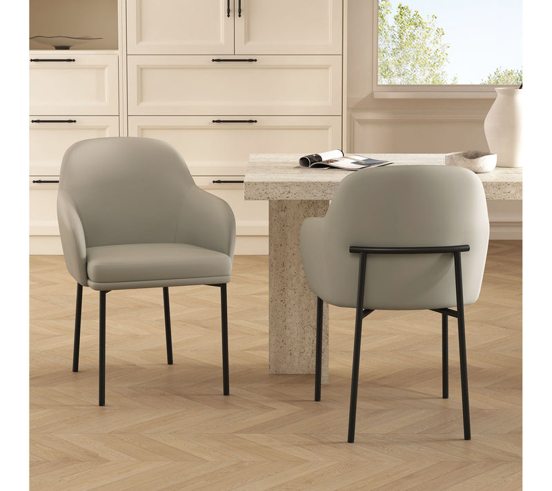 Manhattan Comfort Loft Metal Vegan Leather Armchair - Set of 2 — View 8