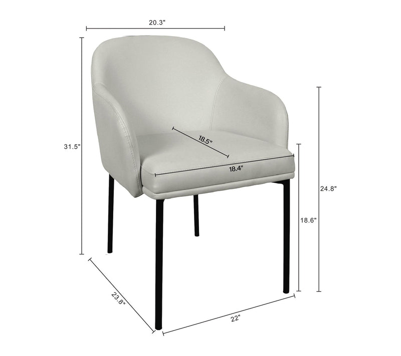 Manhattan Comfort Loft Metal Vegan Leather Armchair - Set of 2 — View 3