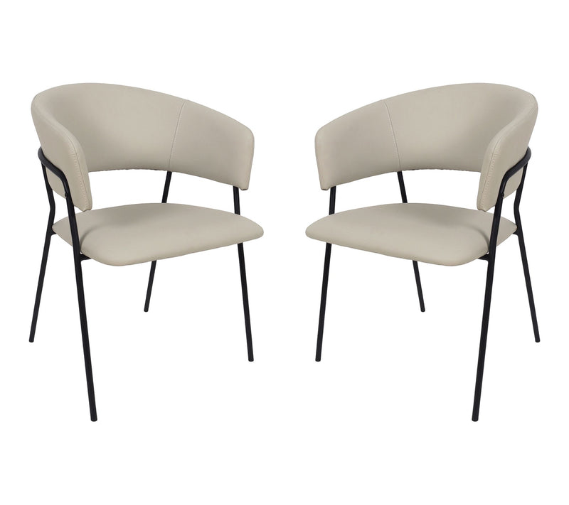 Manhattan Comfort Slate Metal Vegan Leather Armchair- Set of 2 — Main view