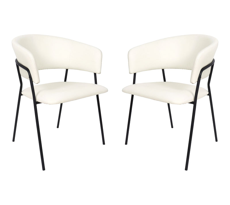 Manhattan Comfort Slate Metal Vegan Leather Armchair- Set of 2 — View 13
