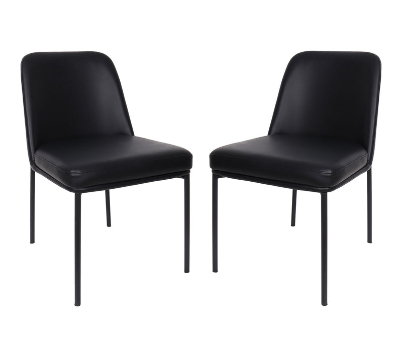 Manhattan Comfort Loft Metal Vegan Leather SideChair-Set of 2 — View 12