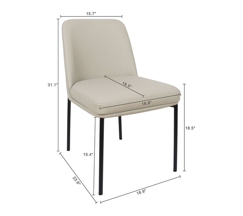 Manhattan Comfort Loft Metal Vegan Leather SideChair-Set of 2 — View 3