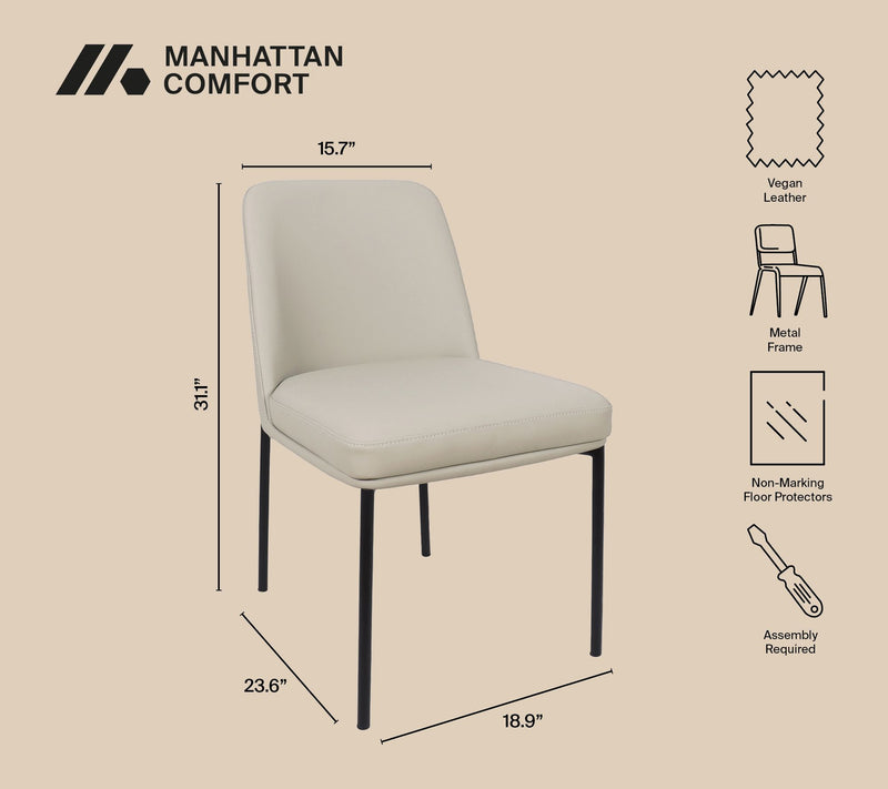 Manhattan Comfort Loft Metal Vegan Leather SideChair-Set of 2 — View 4