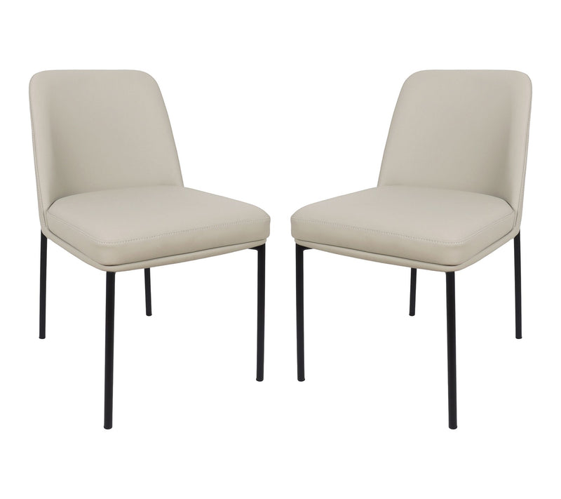 Manhattan Comfort Loft Metal Vegan Leather SideChair-Set of 2 — Main view