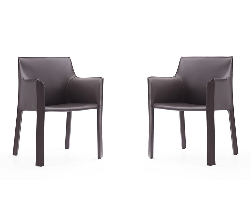 Manhattan Comfort Vogue Vegan Leather Dining Chair - Set of 2 — View 11