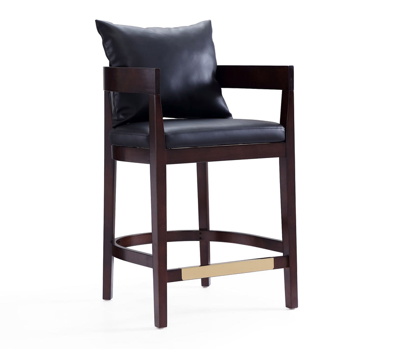 Manhattan Comfort Ritz Wood Upholstered CounterStool-Set of 3 — View 4