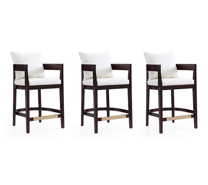 Manhattan Comfort Ritz Wood Upholstered CounterStool-Set of 3 — View 12