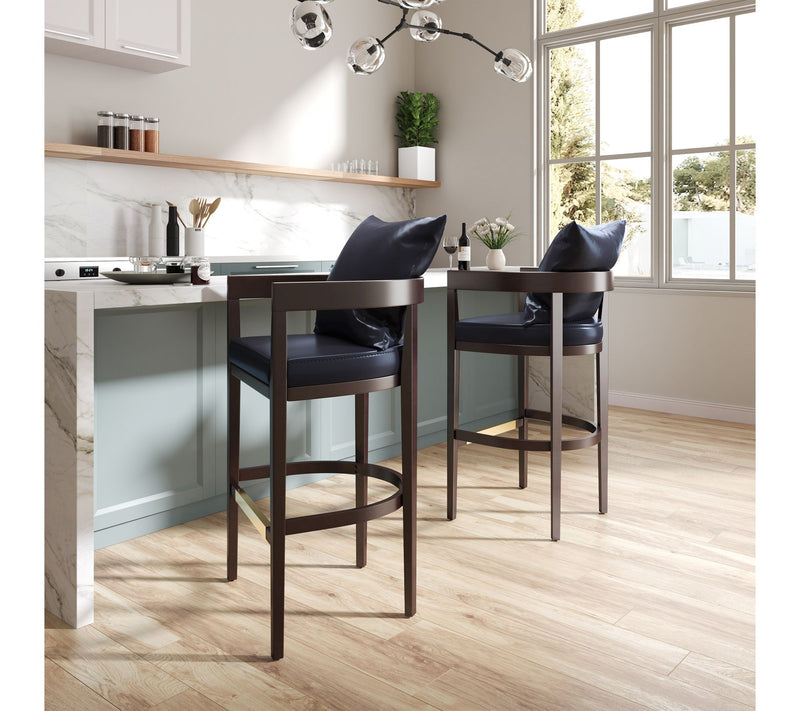 Manhattan Comfort Ritz Wood Upholstered CounterStool-Set of 3 — View 2