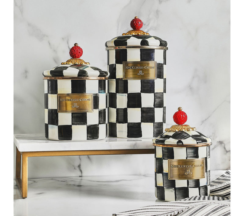 MacKenzie- Childs S/3 Enamel Canisters -Sm, Md, Lg — View 2