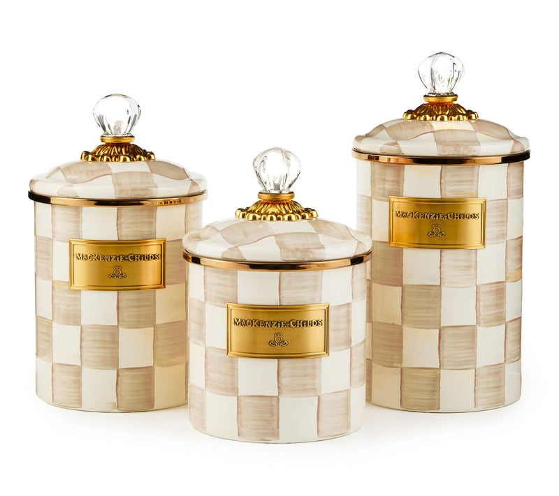 MacKenzie- Childs S/3 Enamel Canisters -Sm, Md, Lg — View 12