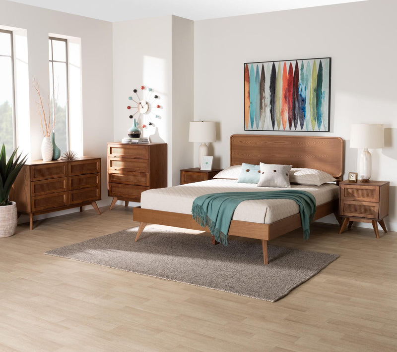 Baxton Studio Demeter Brown Wood Queen 5-PieceBedroom Set — View 7
