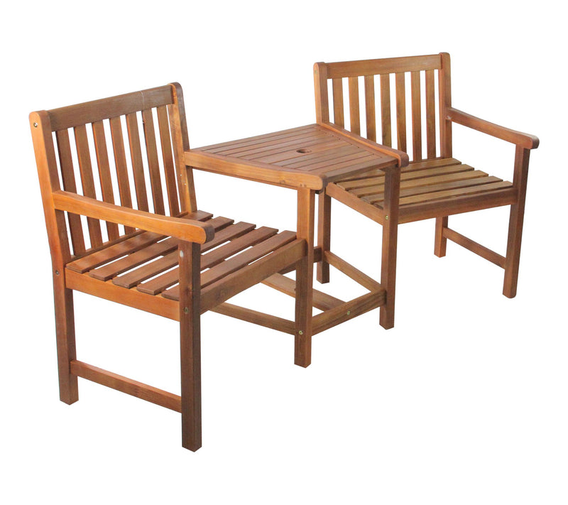 Northlight 3-Piece Brown Acacia Jack & Jill Patio Set 70" — View 3