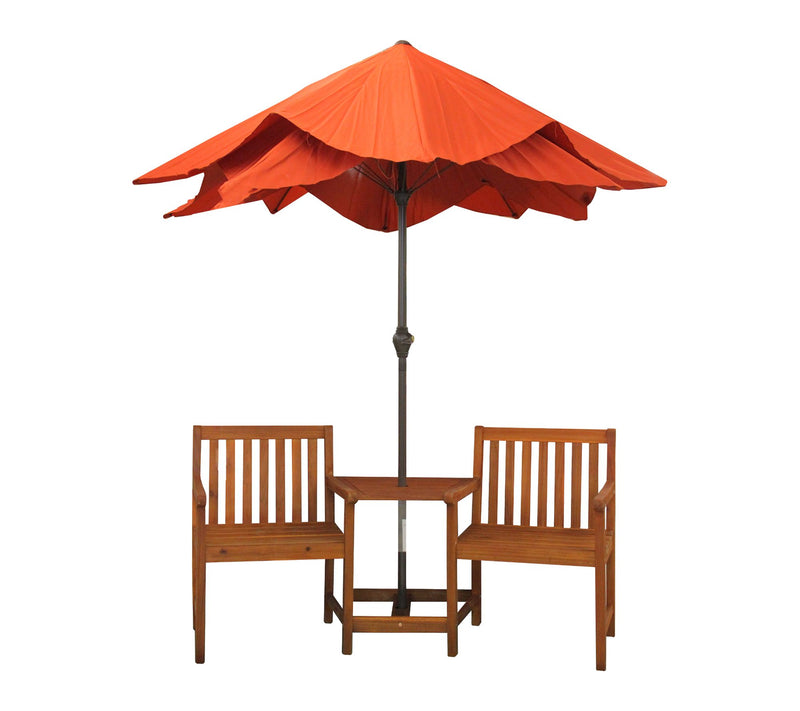 Northlight 3-Piece Brown Acacia Jack & Jill Patio Set 70" — View 2