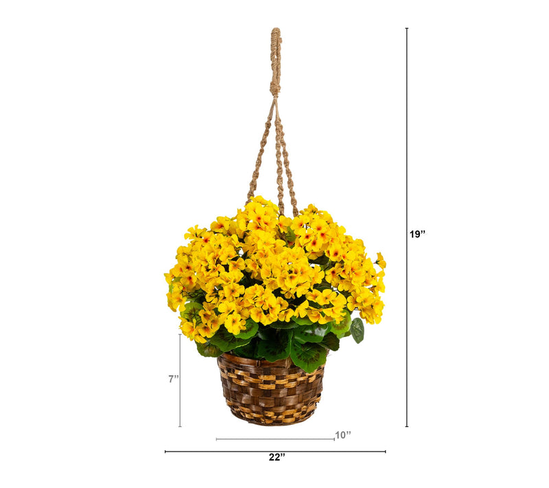 Nearly Natural 19-in UV Resistant Geranium  inHanging Basket — View 4