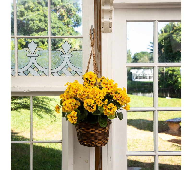Nearly Natural 19-in UV Resistant Geranium  inHanging Basket — View 2