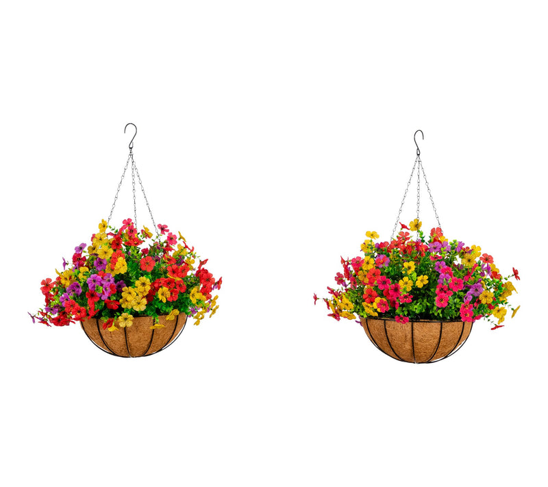 Nearly Natural UV Resistant Daisy Basket DIY Kit Set of 2 — View 5