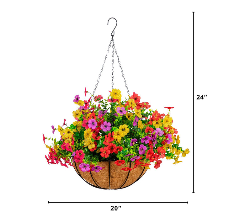 Nearly Natural UV Resistant Daisy Basket DIY Kit Set of 2 — View 6