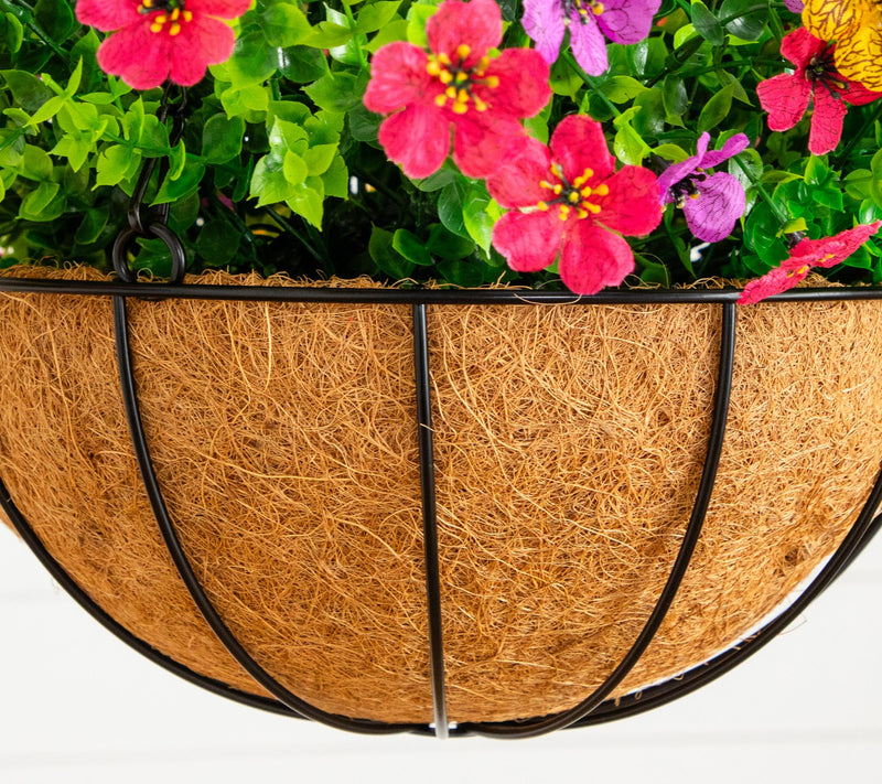 Nearly Natural UV Resistant Daisy Basket DIY Kit Set of 2 — View 8