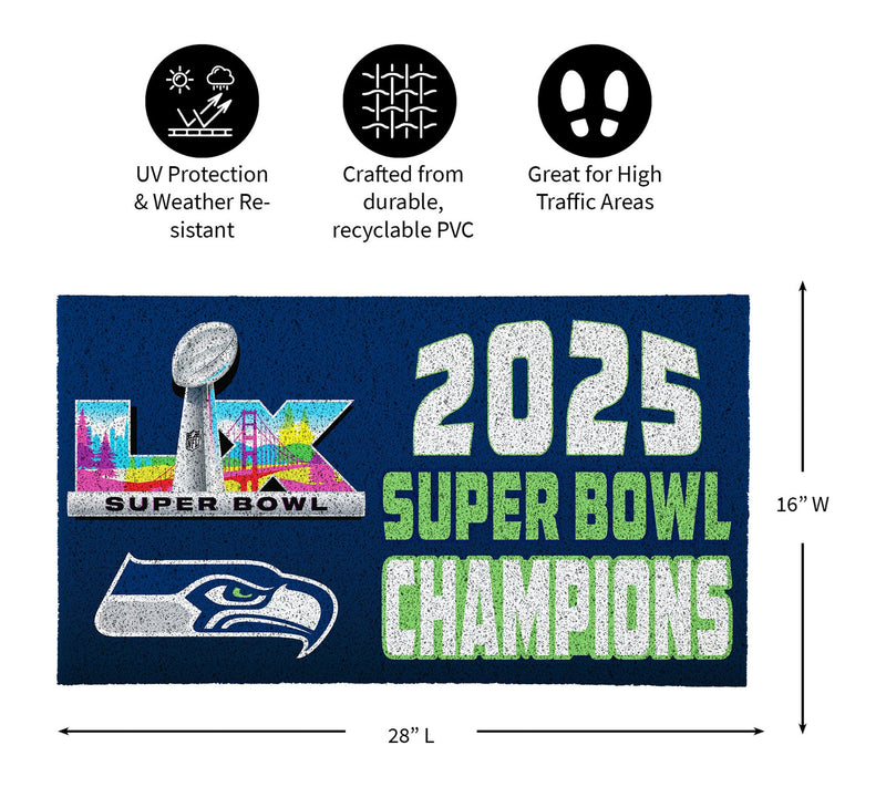 Evergreen Seattle Seahawks Superbowl 60 Color Turf Doormat — View 4