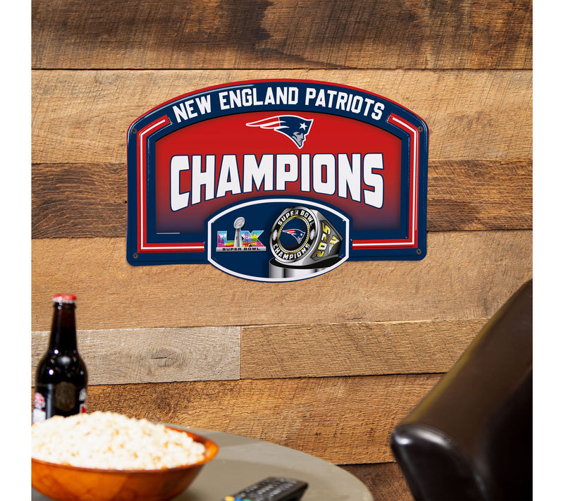 Evergreen New England Patriots Superbowl 60 Steel Wall Sign — View 2