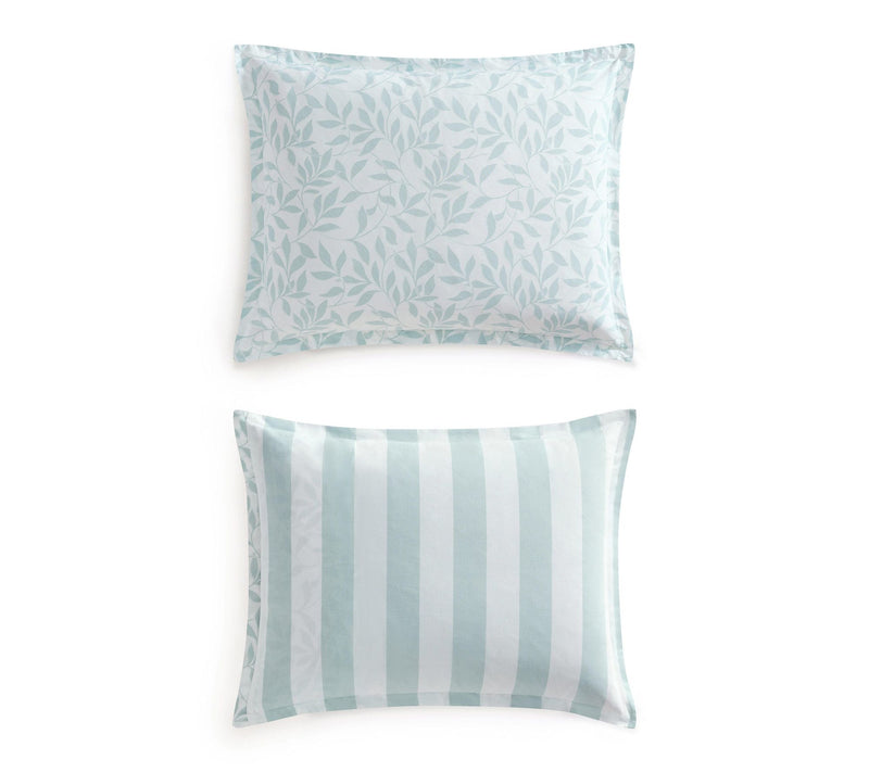 Martha Stewart Copper Vines White/Blue Cotton King Duvet Set — View 5