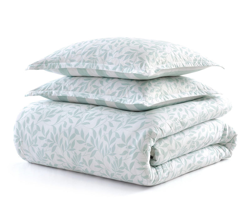 Martha Stewart Copper Vines White/Blue Cotton King Duvet Set — View 2