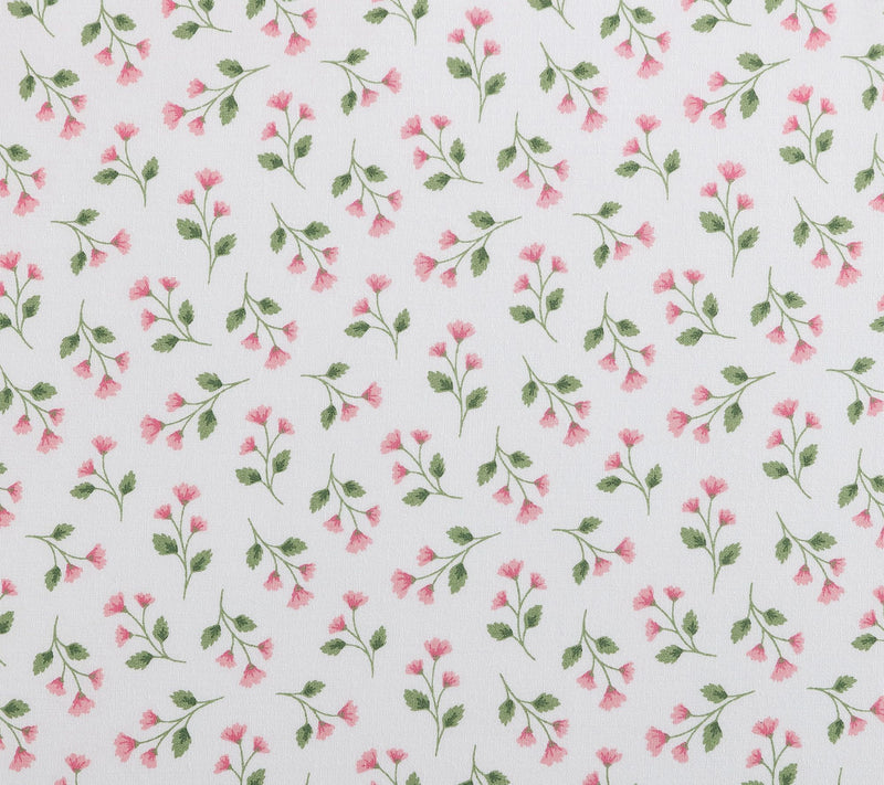 Martha Stewart Kennedy Floral White/Pink CottonFull Sheet Set — View 8