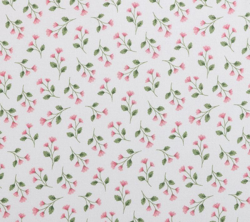 Martha Stewart Kennedy Floral White/Pink CottonQueen Sheet Se — View 8