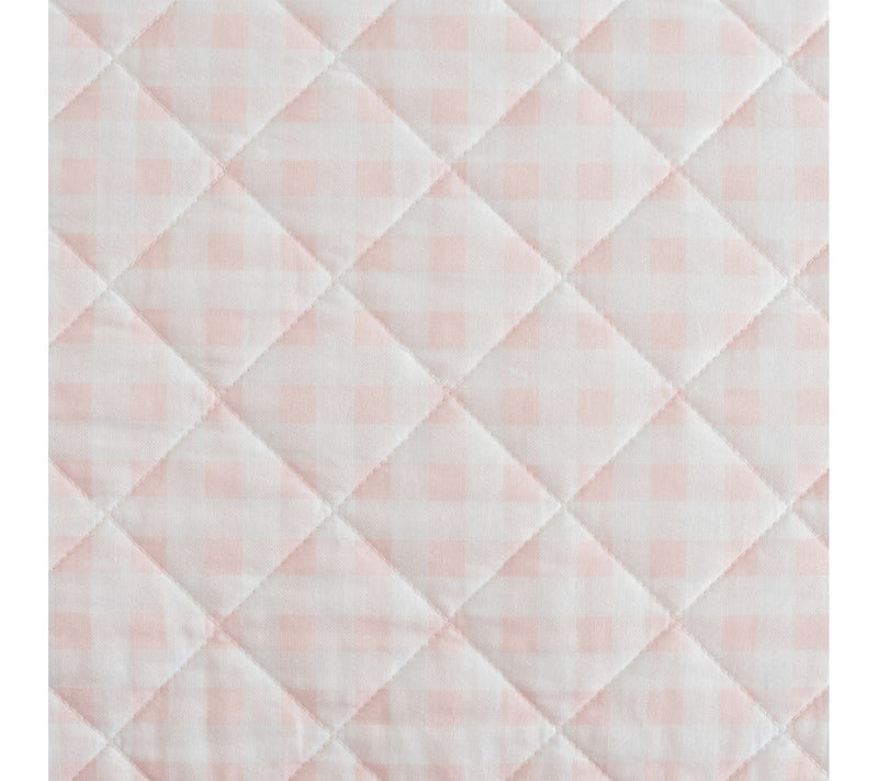 Martha Stewart Olivia Gingham Soft Pink CottonQueen Quilt Set — View 6