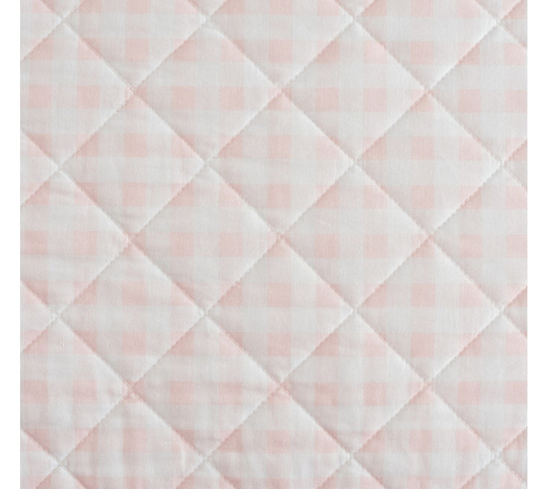 Martha Stewart Olivia Gingham Soft Pink CottonKing Quilt Set — View 6