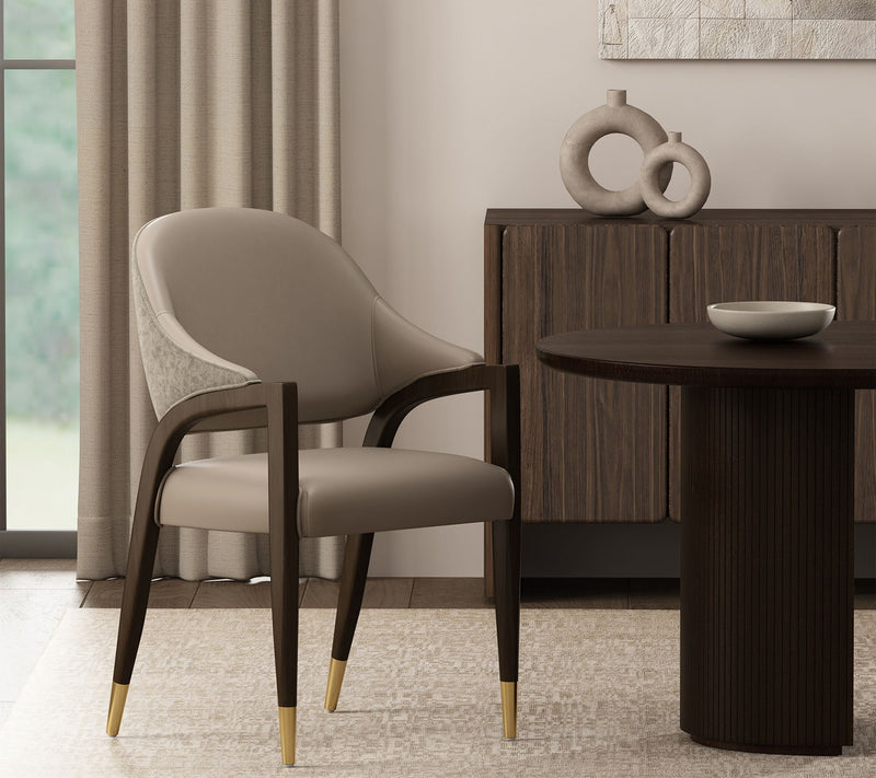 Manhattan Comfort Collette Wood Upholstered Armchair — View 2